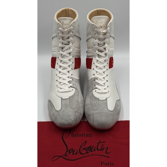 AUTHENTIC CHRISTIAN LOUBOUTIN Suede Knock-Out Boxing Sneakers (42.5 EU; 9.5 US) main image 4